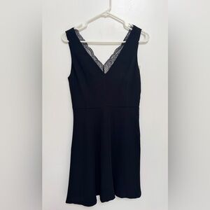 Brand new - Mango Black Mini Dress with Lace Detail